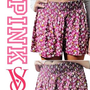 PINK Victoria's Secret Multicolor Floral Shorts w Skirt Look Women's Size M NWOT